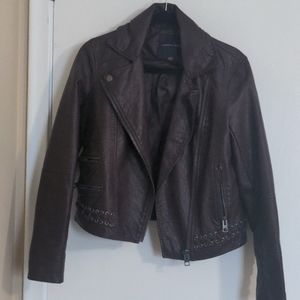 Plum faux leather jacket